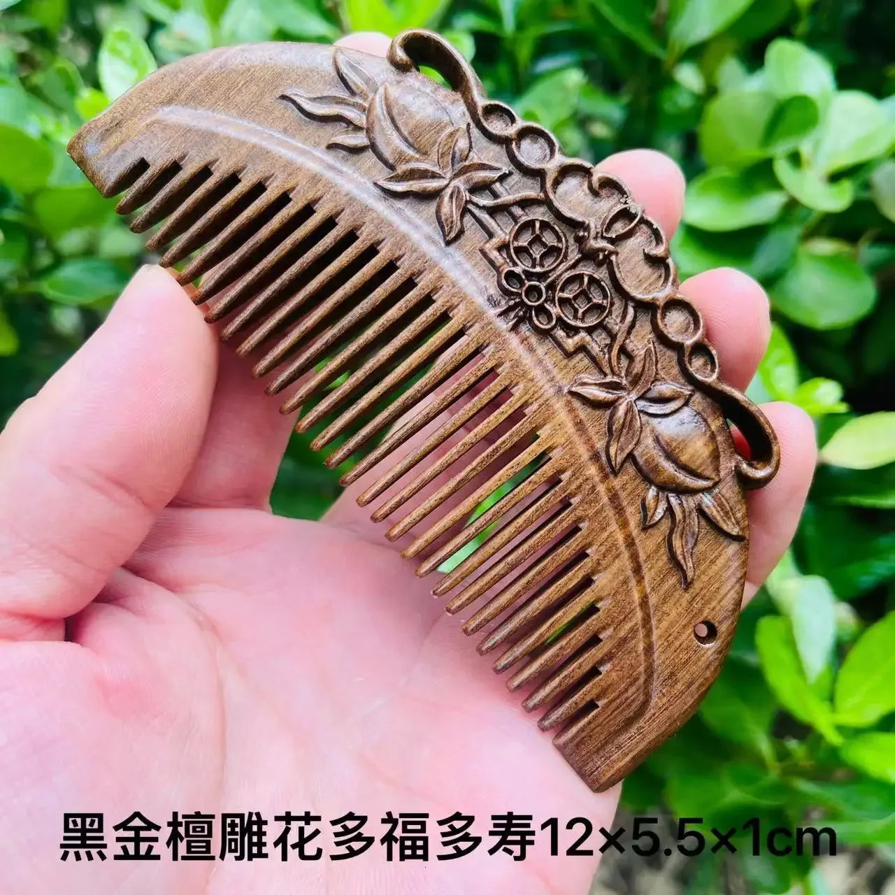 Natural Sandalwood Combs Solid Wood Carving Comb Anti-Static Beard Comb Handicraft Hair Styling Year Valentines Day Gift 250625