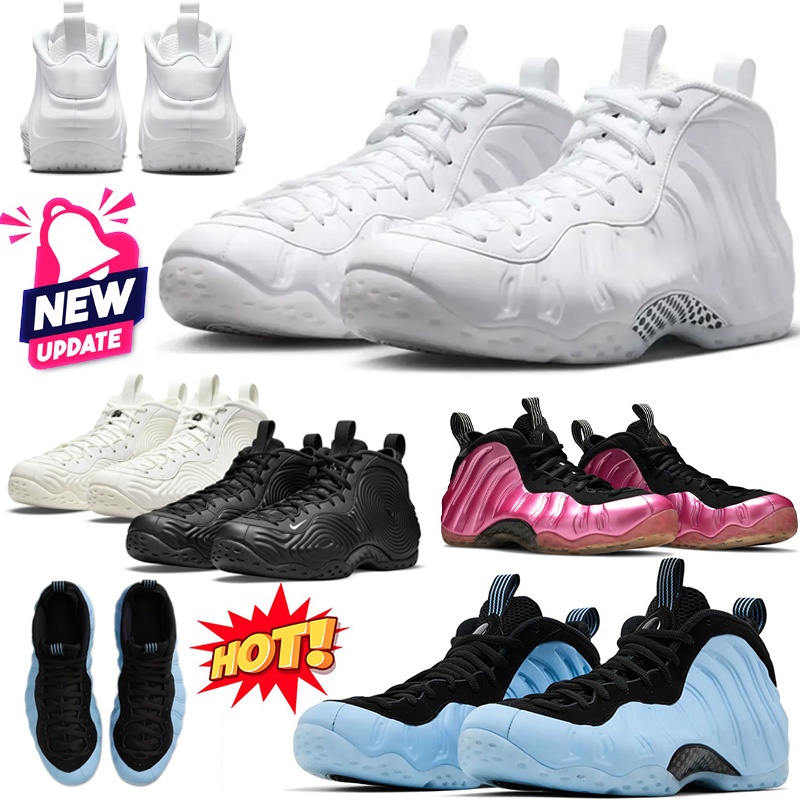 With Box foamposits basketball shoes penny one men outdoor sneakers Triple White Psychic Blue Anthracite Pearlized Pink Metallic Gold Galaxy mens trainers