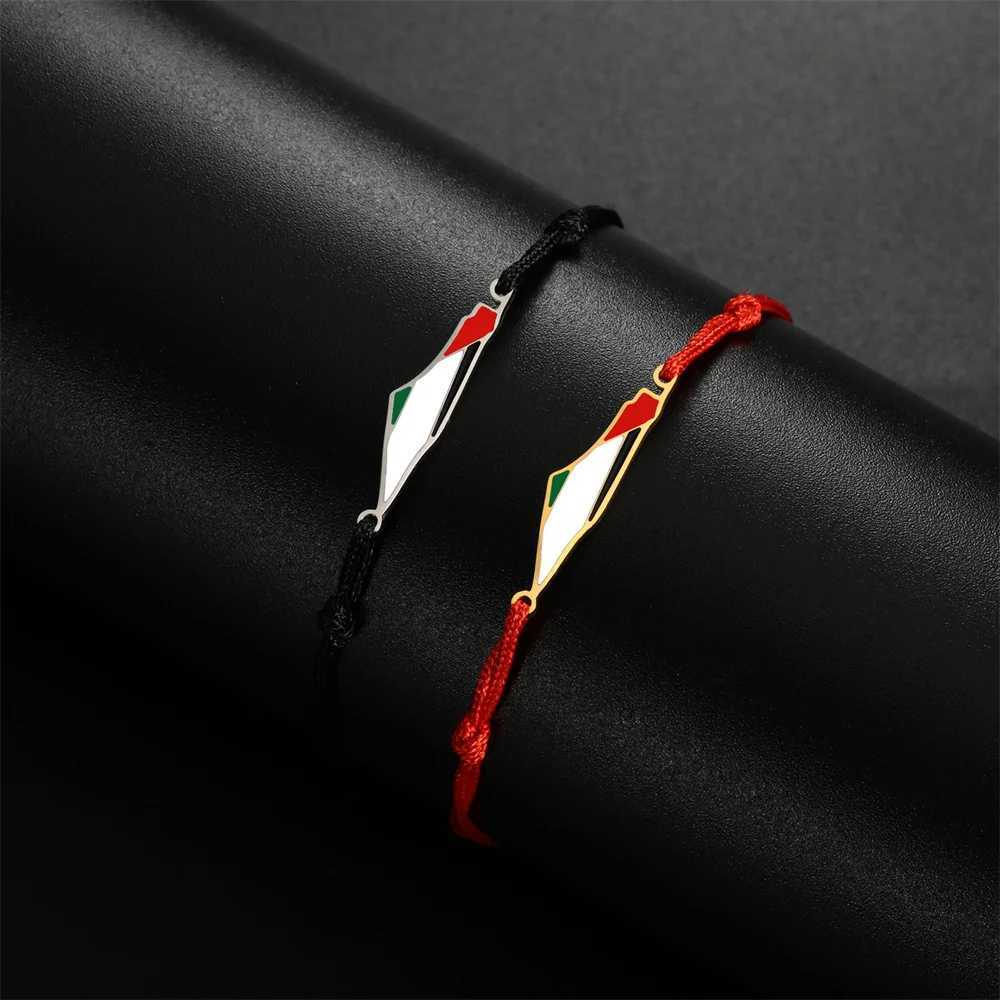My Shape Palestine Map Flag Charms Bracelets for Women Stainless Steel Palestine Country Geography Map Pendant Bangle Jewelry X250625