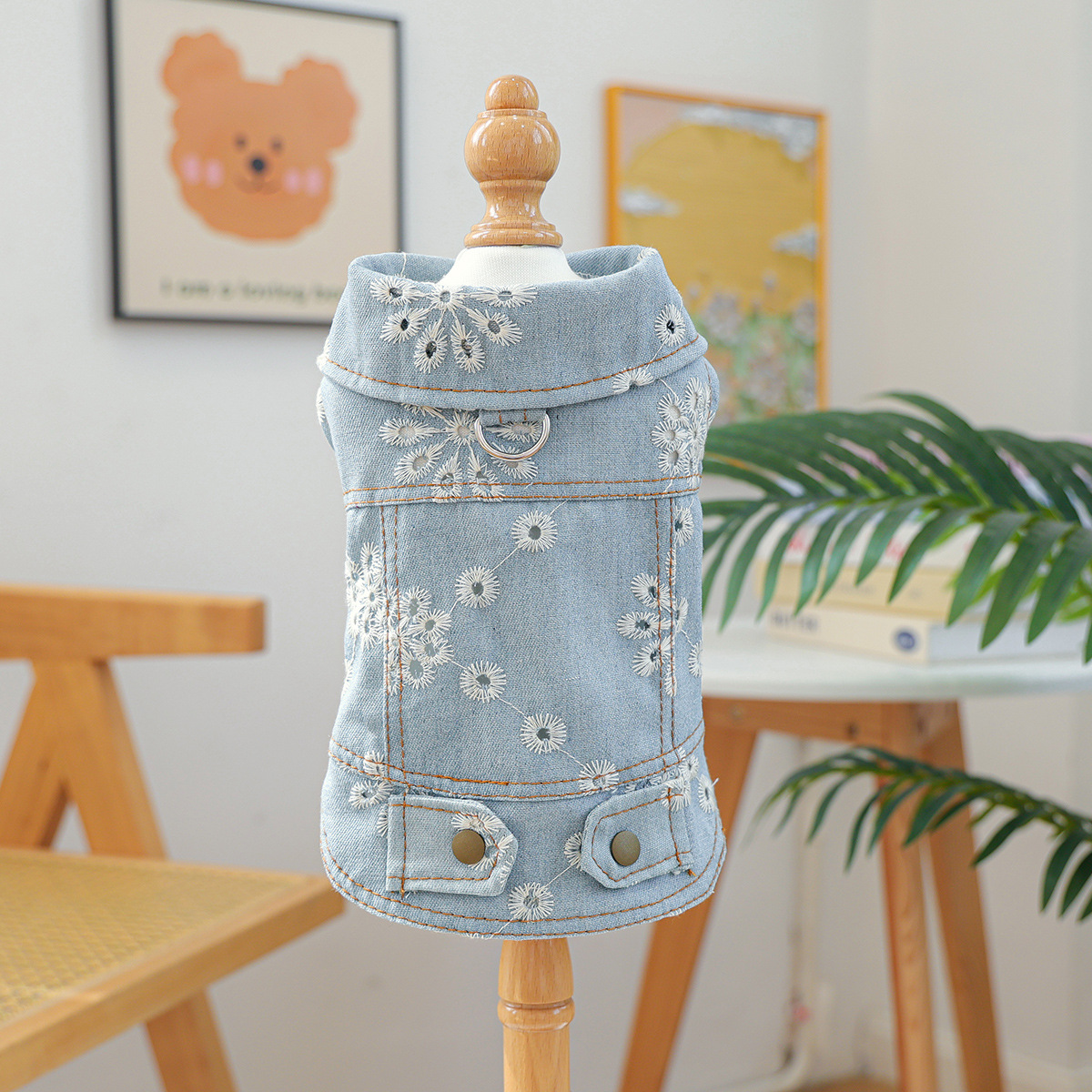 Dog Denim Jacket, Puppy Stylish Cute Clothes Lightweight Warm Small Dog Lapel Coat Chihuahua Yorkie Jacket, Birthday Dog Clothes for Small Medium Dogs