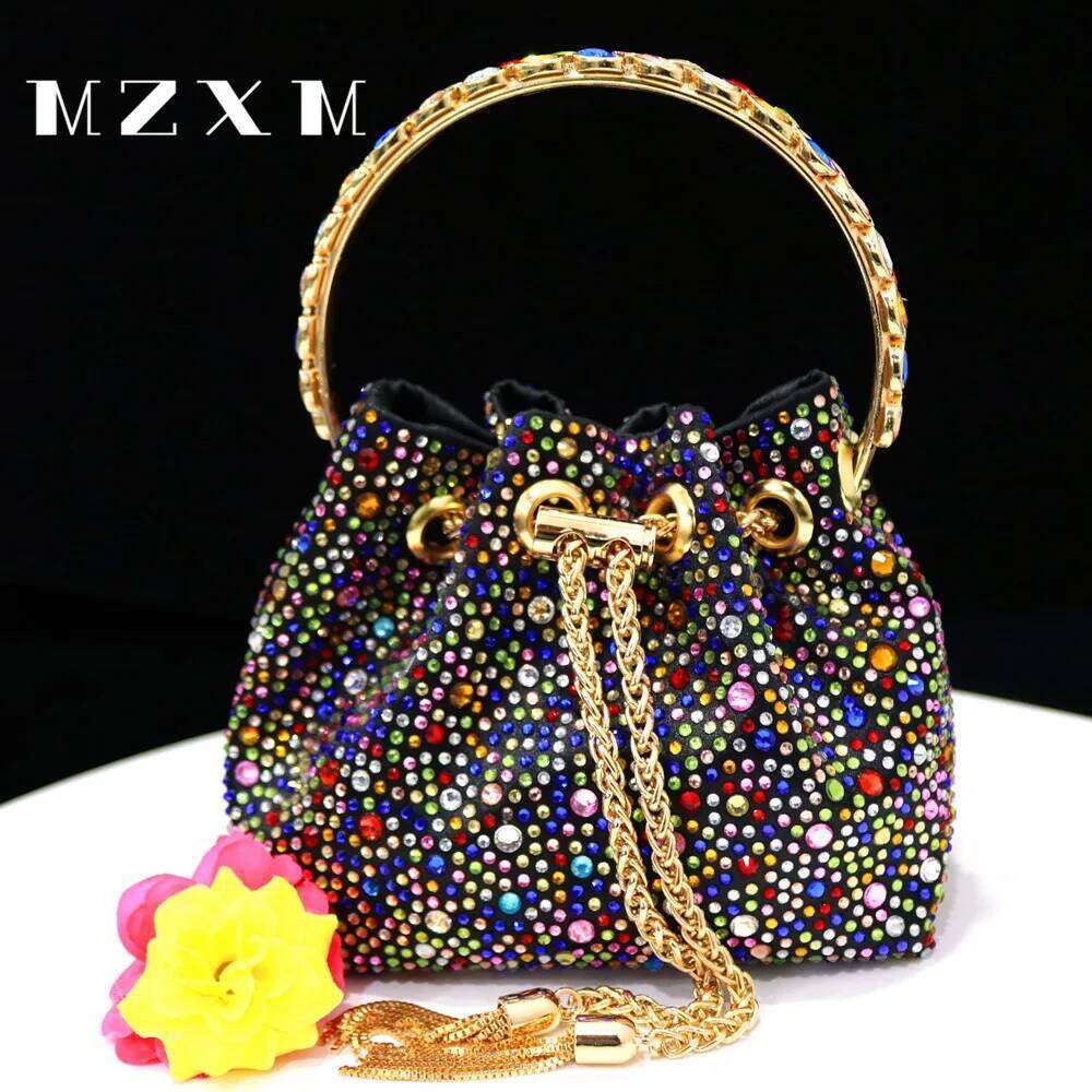 2023 New Women Full Side Dia Clutch Bags Wedding Dinner With Chain Mini Banquet Purse Bucket Wallets