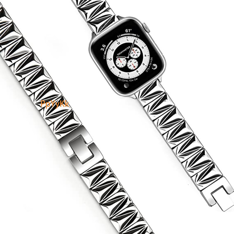 Luxury Premium Pyramid Design Stainless Steel iWatch Band Elegant Fashion Minimalist Metal Strap for Apple Watch Series 1-10