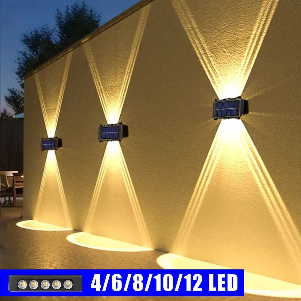 Solar Wall Lamp Outdoor Warm Light Waterproof Up And Down Luminous Lighting Balcony Yard Garden Decoration Lights Exterior WallXJ250624