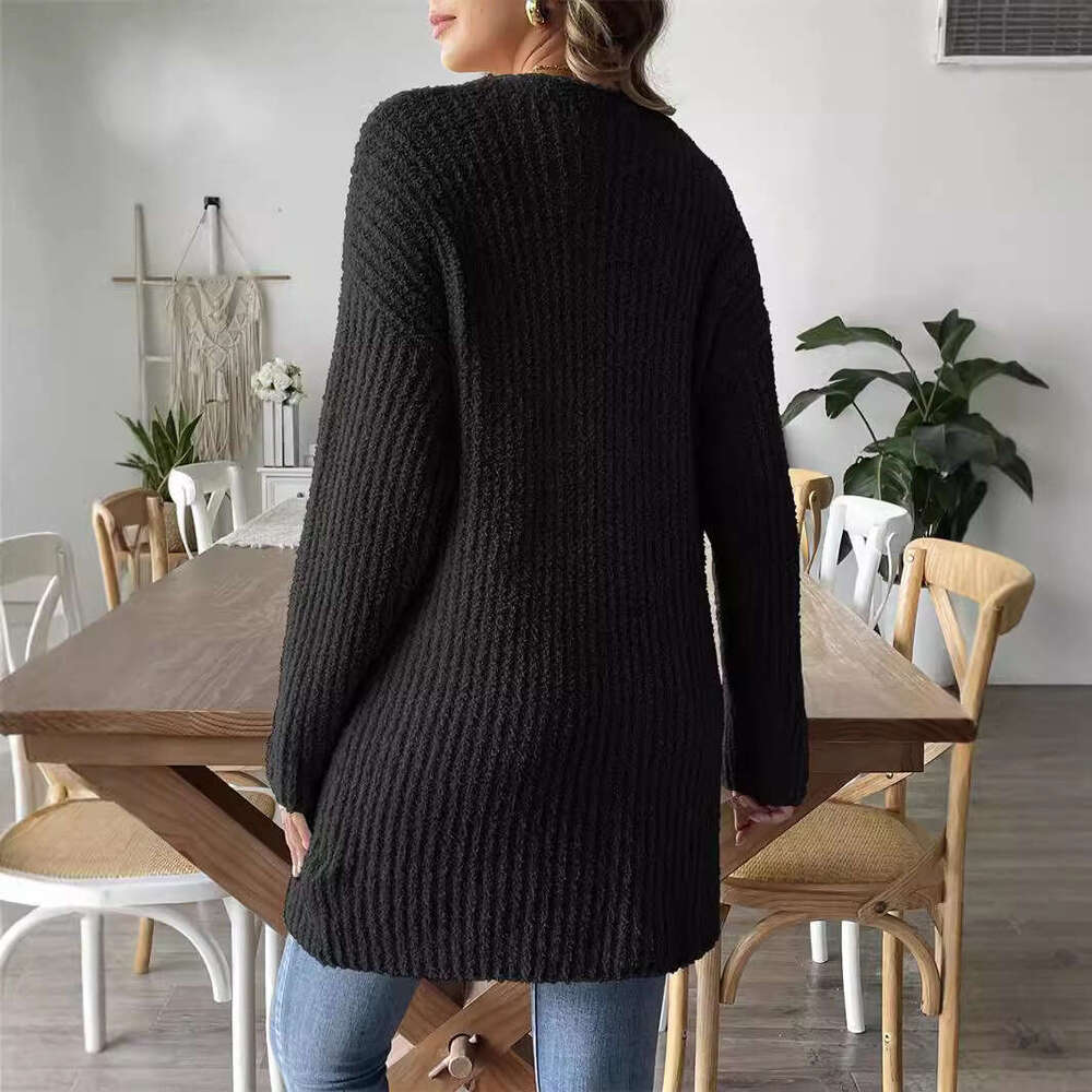 Autumn Winter New Women's Sweater Fleece Warm Straight Casual Loose Cardigan For Women B5