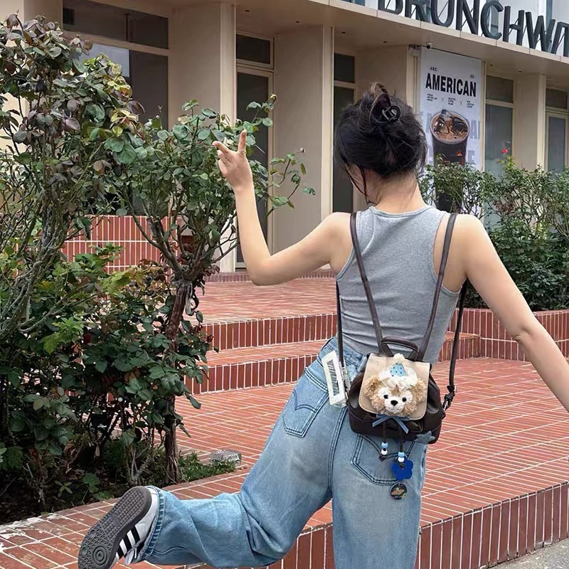 High quality brand new high-quality free designer bag cute backpack new style multifunctional brown mini fashion doll backpack new free designer bag