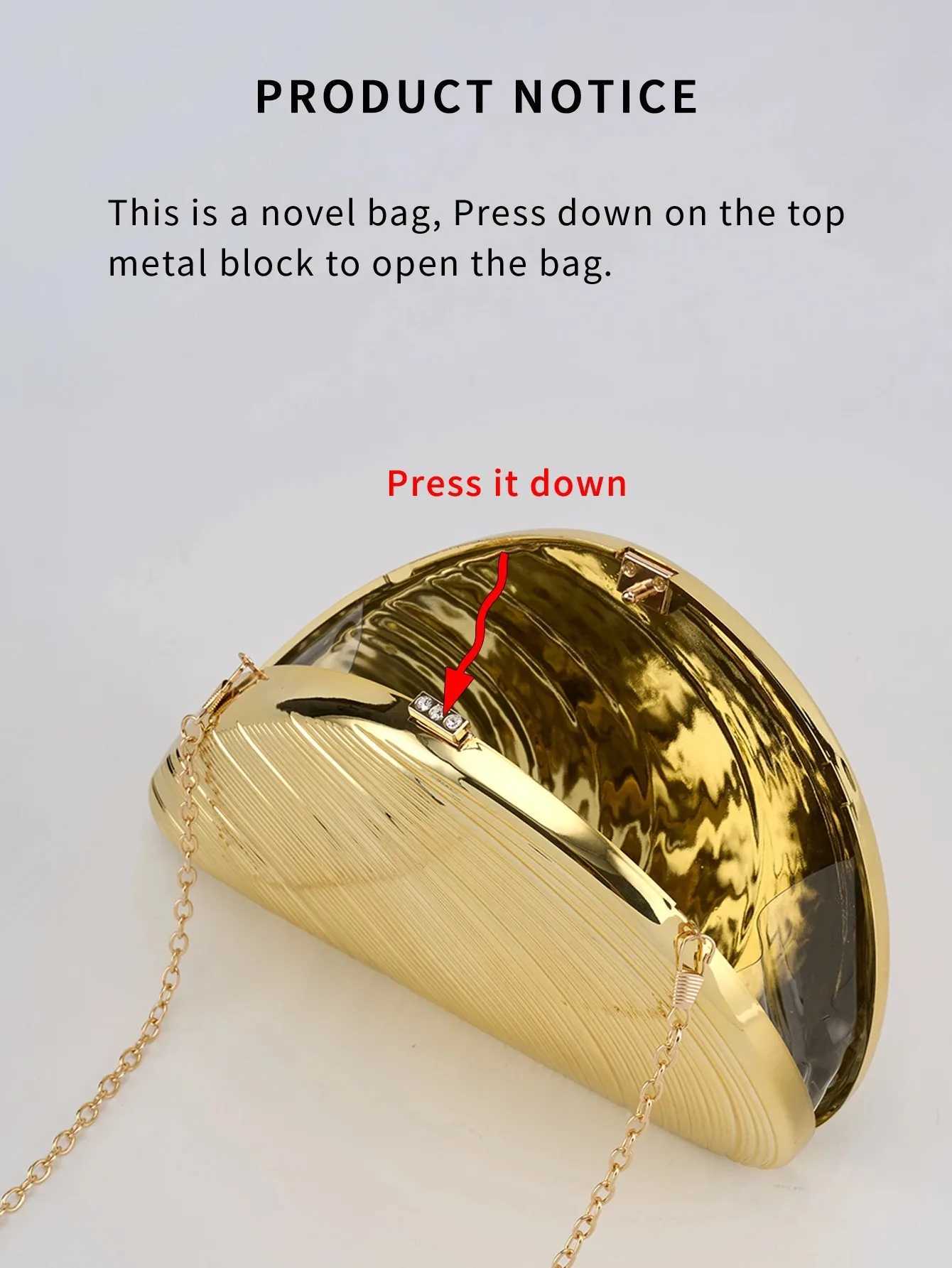 Golden SiLVer Metal Large Shell Acrylic Bag New Banquet Party Hand All-Inclusive Womens Shoulder Crossbody Evening Bags M250625