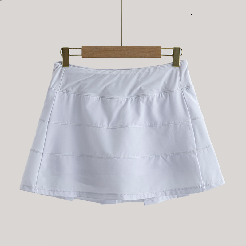 Sports Quick-Dry Pleated Tennis Skirt Anti-Exposure with Inner Lining Running Fitness High Waist