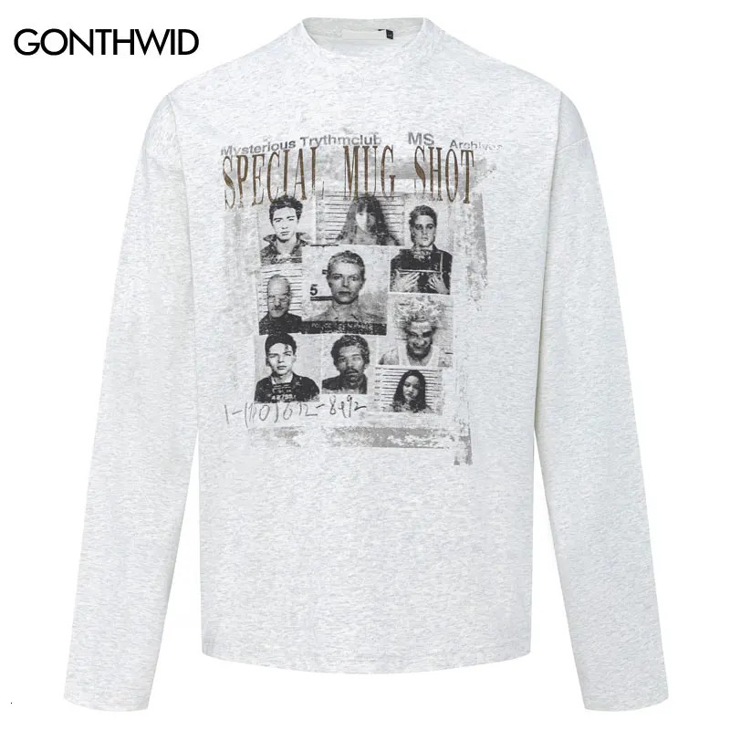 Hip Hop Men T-Shirt Y2K Graphic Printed Long Sleeve Streetwear Tshirt Harajuku Punk Gothic Casual Baggy Urban Top Tee 250618