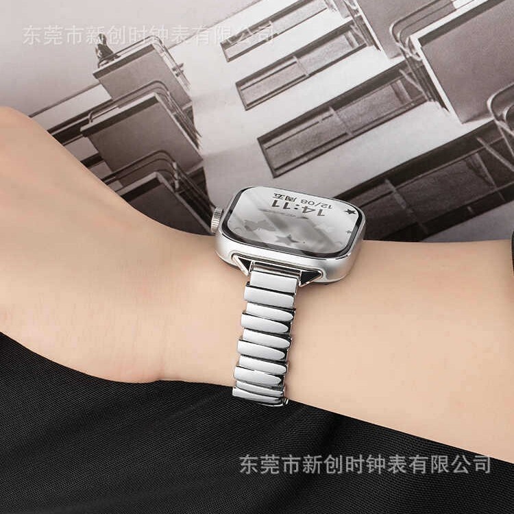 Luxury Premium Metal Stylish Foldover Clasp Women's Watch Band for Apple Watch Series 8 9 10