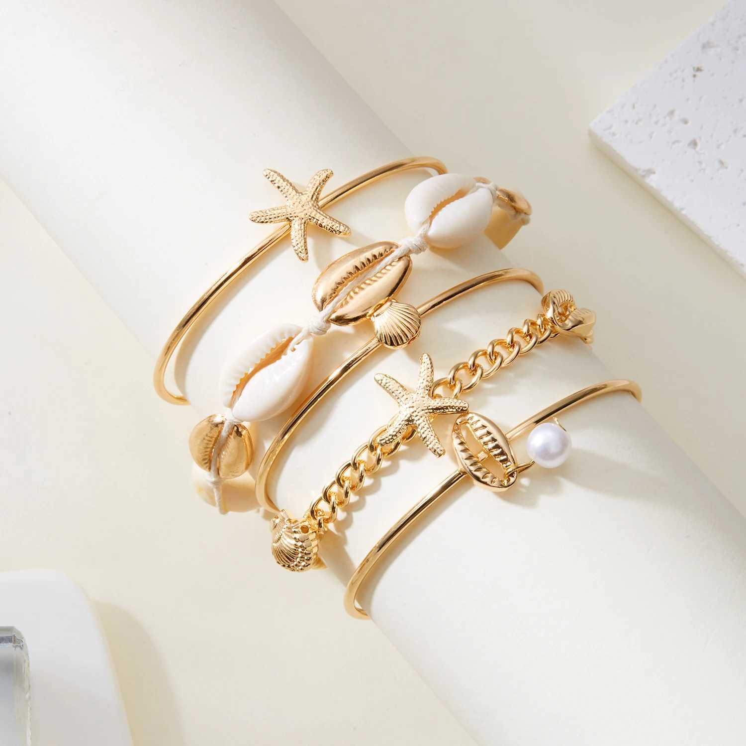 New Fashion Luxury Mens Bracelet Starfish Shell Pendant Bracelet Set 2025 Trends Summer Beach Vacation Accessories X250625