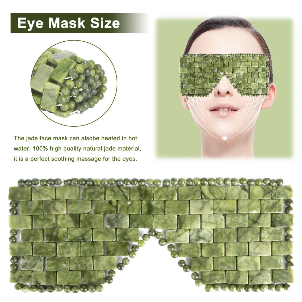 Jade Eye Mask Facial Cooling Mask Alleviate Puffiness Jade Stone Eye Cover Relieve Wrinkles AntiAging for Cold Therapy 250619