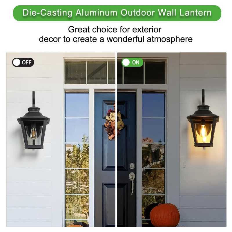 21(H) 1-pack Outdoor Wall Lantern Vintage Metal Clear Glass Sconce Scroll Design Porch Garden Lighting (bulb Not Included)XJ250624