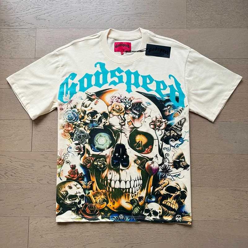 2025 New Men Godspeed T-shirts American High Street Fashion Print Short Sleeve GOD SPEED Top Tee Harajuku Y2k Top Unisex Clothes XJ250625