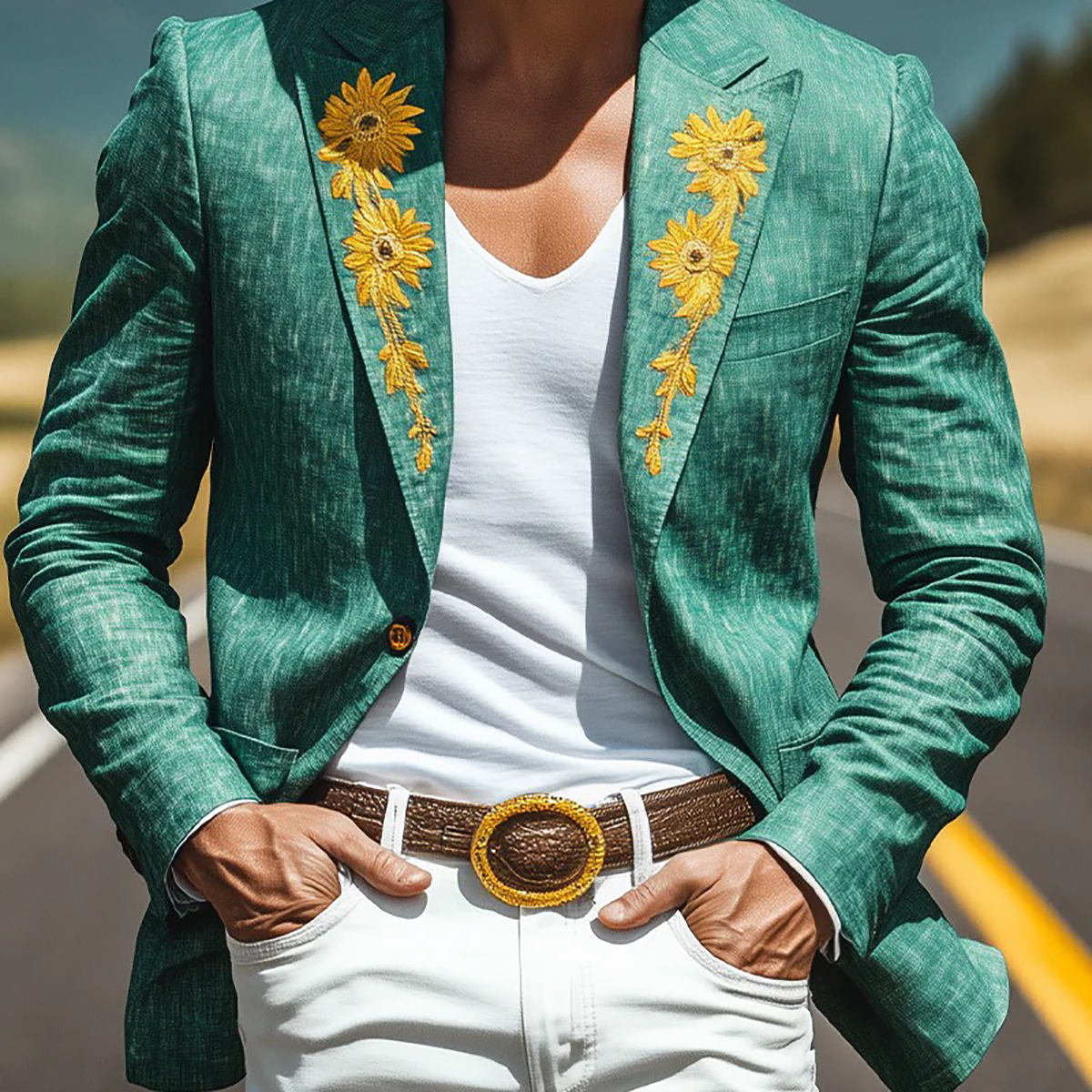 Modern Men Suits Tailor-Made 2 Pieces Set Appliques Peaked Lapel Flowers Jacket Blazer One-Button Groom Customized Coat Pants Plus Size