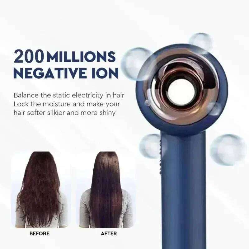220V Professional Leafless High Speed Hair Dryer Salon Home Appliance Constant Temperature Negative Ion Quick Drying 1.8m