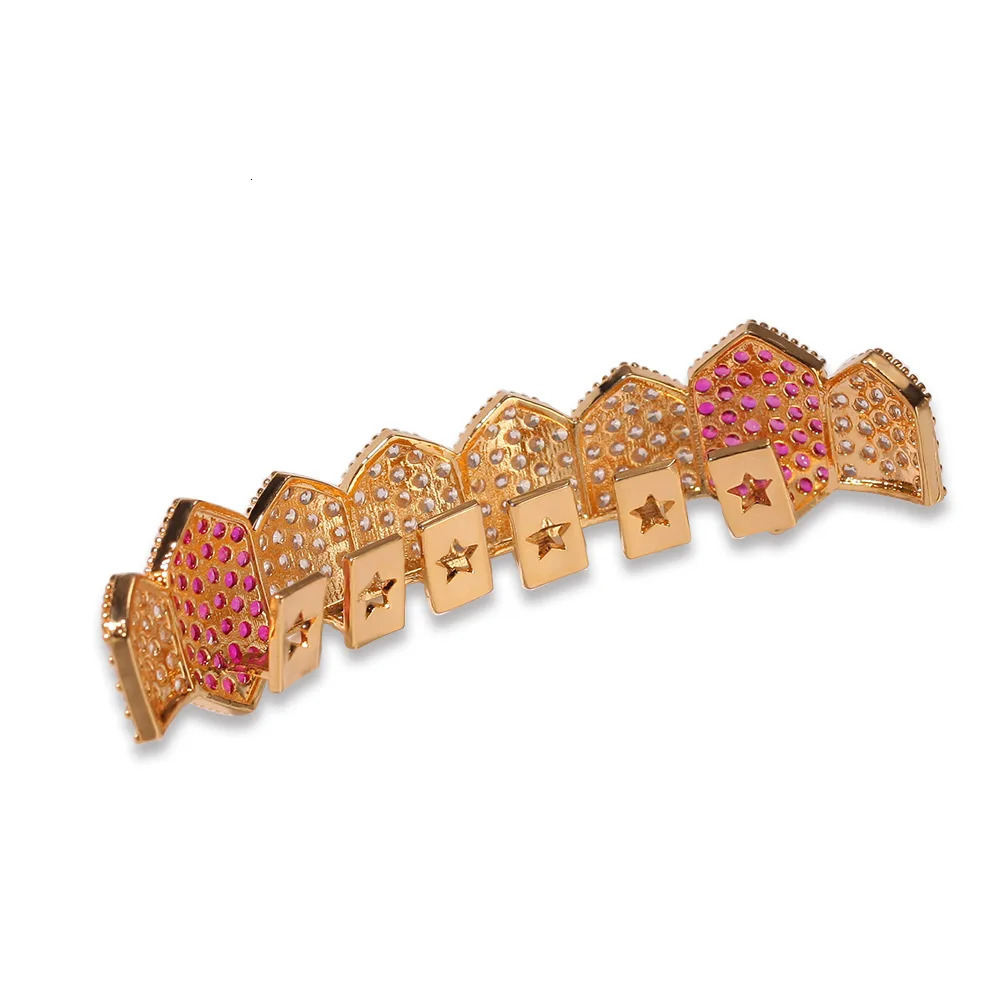 Single Row 8 Teethes Teeth Top Bootom Dental Mouth Caps Cosplay Party Rapper Hip Hop Jewelry TG173 250606