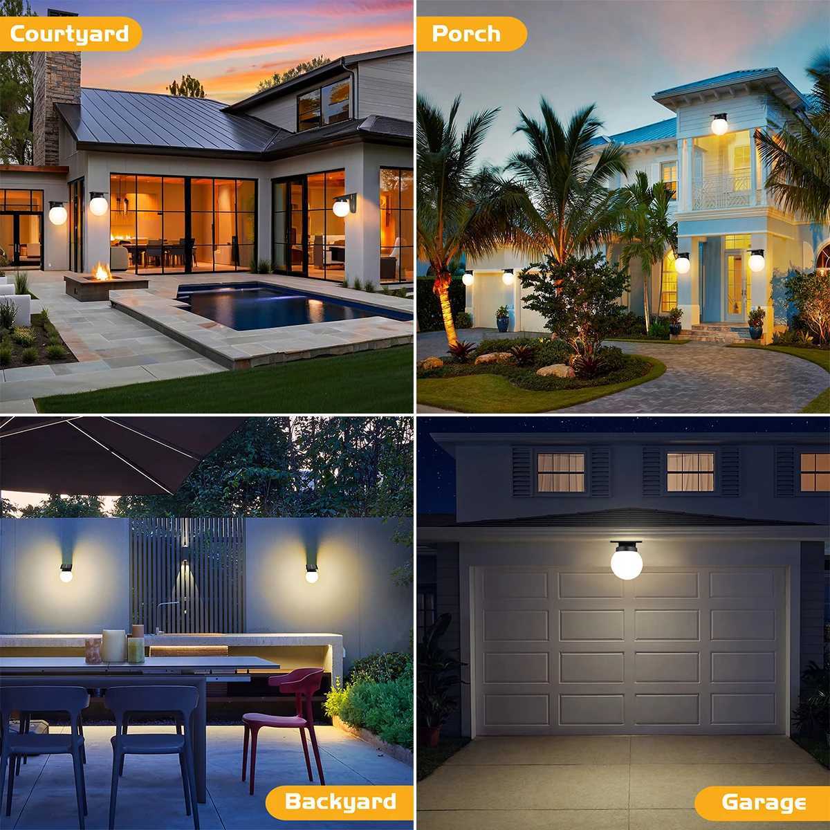 Outdoor Solar Light Adjustable Brightness And Color IP65 Waterproof Solar Wall Lamp Solar Powered Garden Lights for Yard Fence XJ250624