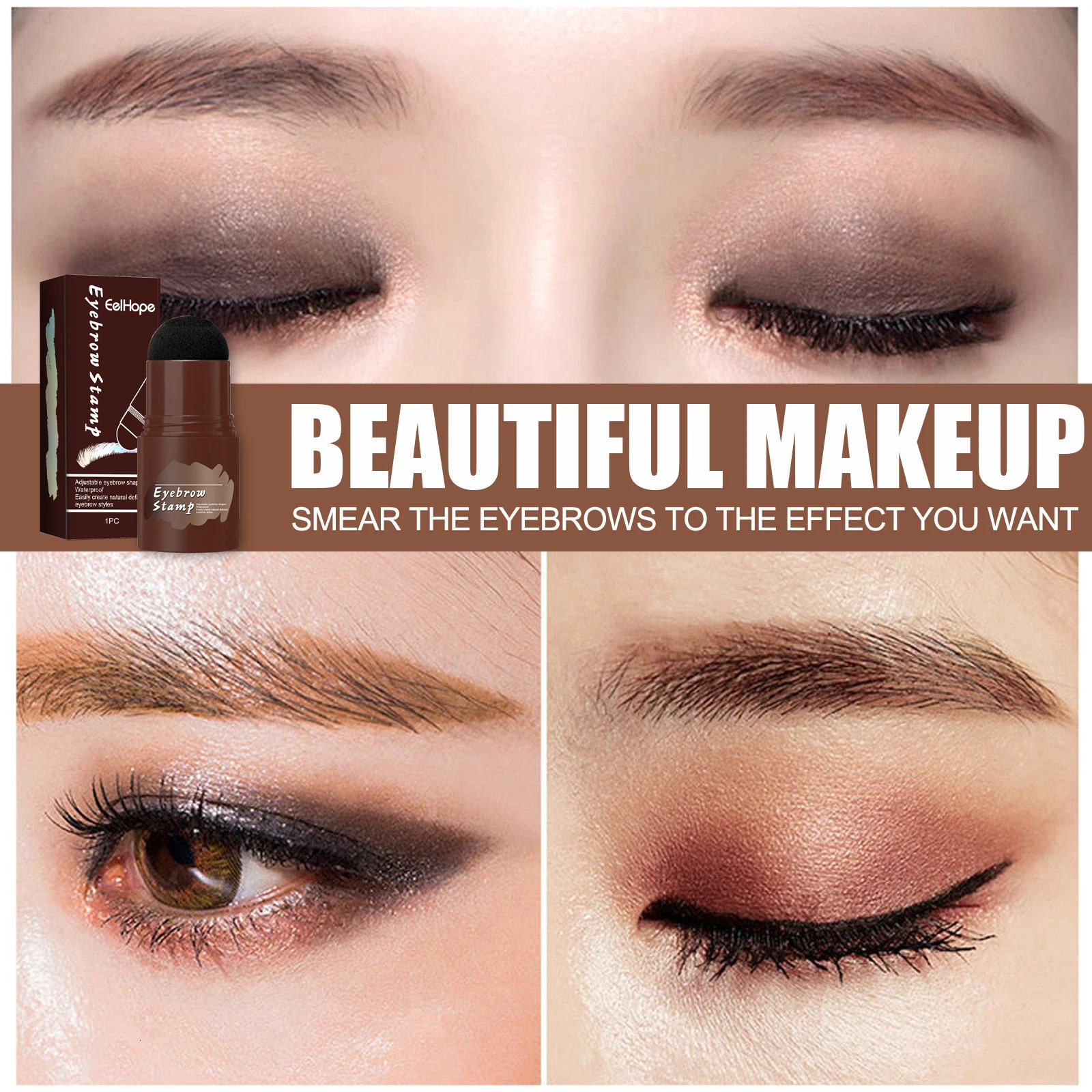 EELHOE Eyebrow Powder Stamp Shaping Kit Makeup Brushes Eyebrow Paint Eyebrow Pencil Eye Brows Stencil Hairline Enhance Stick 250625