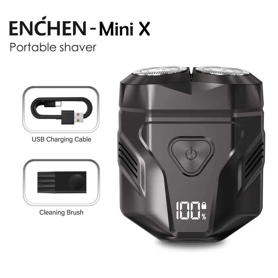 ENCHEN Mini X Mens Electric Shaver Beard trimmer Full body waterproof Type-C fast charging Safety lock design LED display W250625