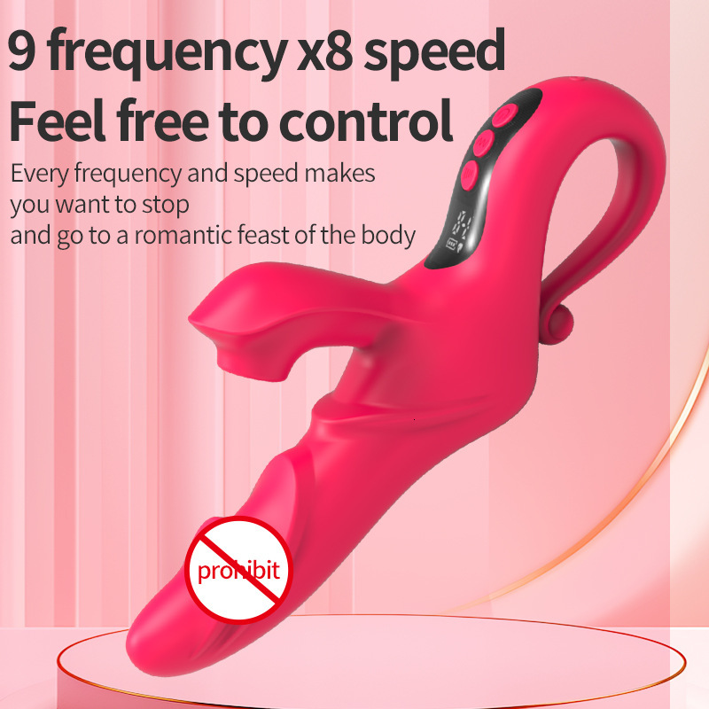 Adult Display Screen Sucking Thrusting Female Masturbator Sex Toys Wriggling Heating Stick