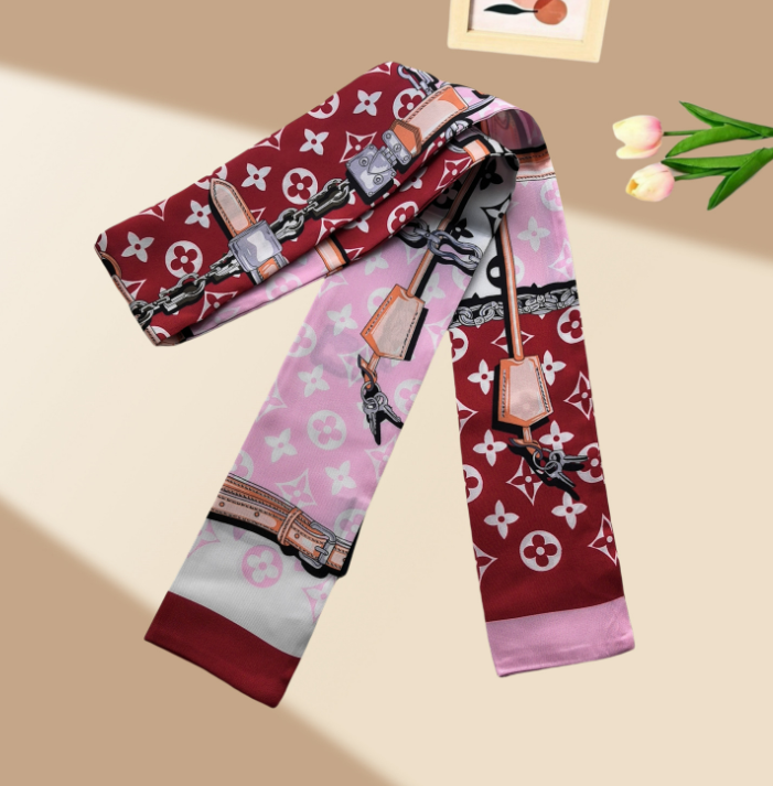 Luxury Brand Ribbon with Printed Straps Women's Small Silk Scarves Headbands Long Bags Accessories Ribbons 762e