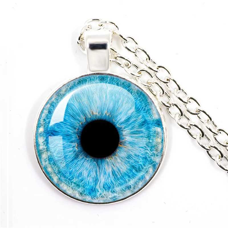 Lovely Fashion Colored Evil Eye Necklace Beautiful Animal Dragon Cats Eye Heart 25mm Glass Cabochon Pendant Gift For Fridends M250625
