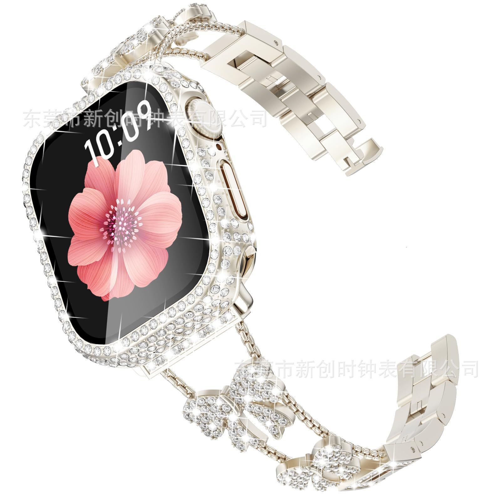 Luxury Premium Bowknot Rhinestone Chain Metal iWatch Band - Exquisite Designer Strap for Apple Watch Series 10