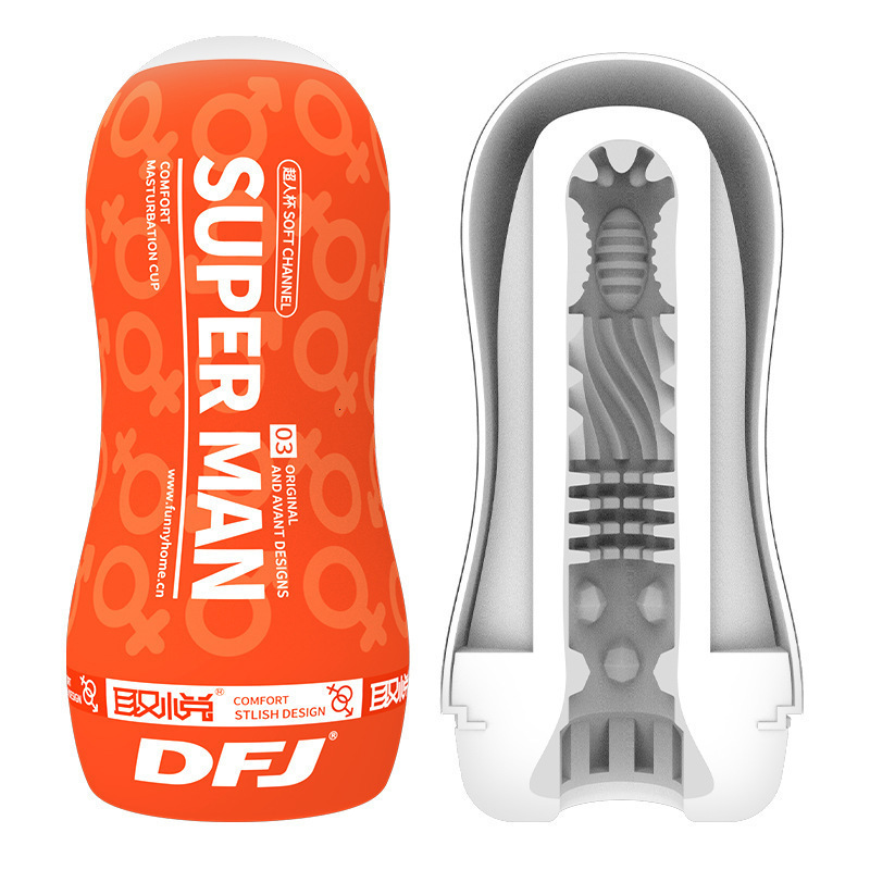 Please SUPERMAN Manual Masturbator Cup Adult Sex Toy Male Training Masturbation Device 48 Pieces/Box