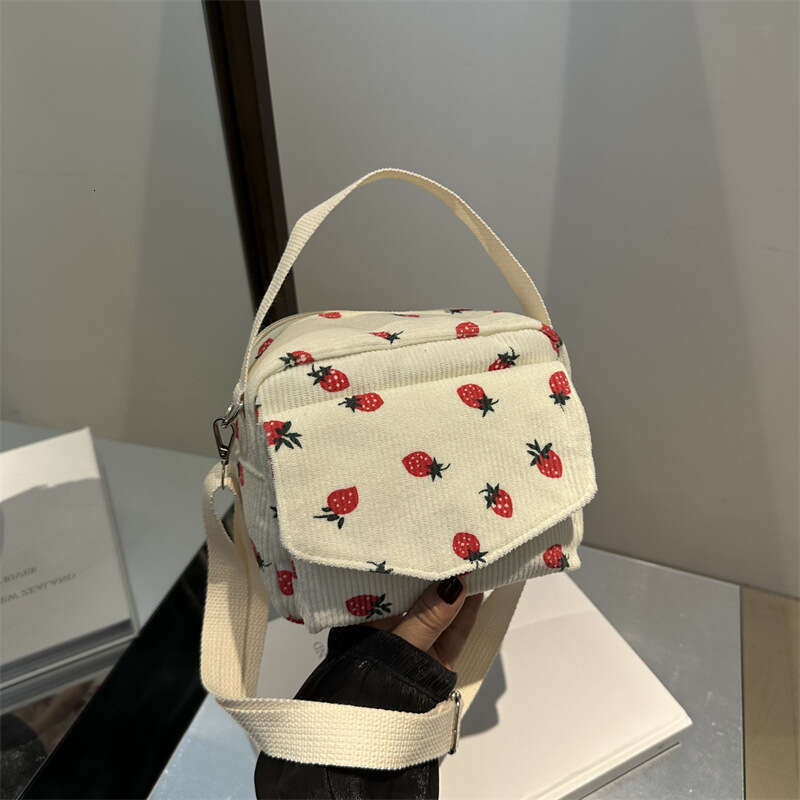 for Women 2024 New Summer Fashion Versatile Crossbody Soft Cute Strawberry Shoulder Small Square Bag