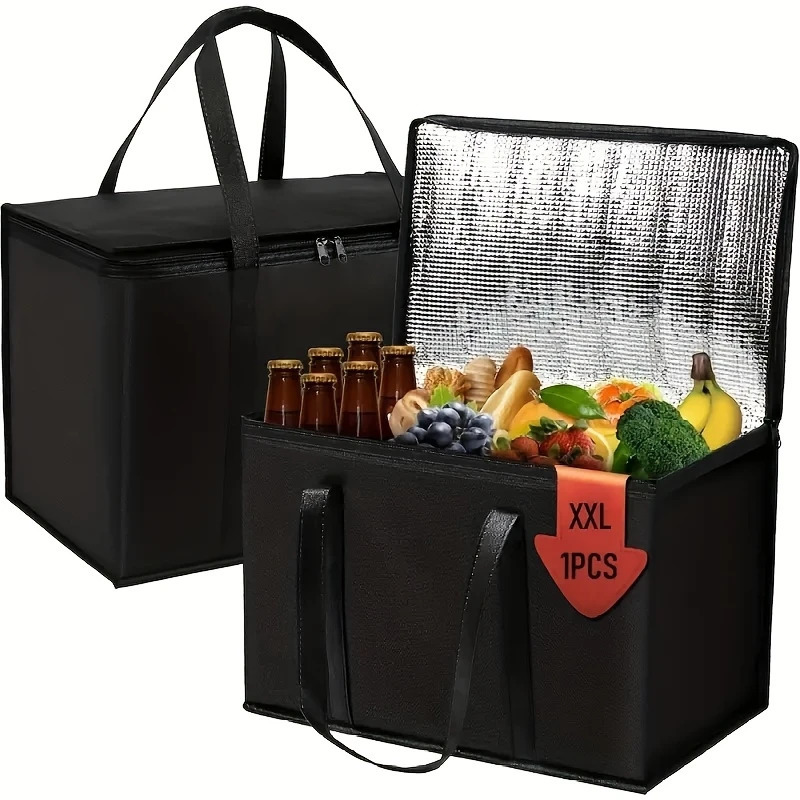 Large Capacity Insulated Grocery Bags Foldable Portable Soft Cooler Bag Lightweight Reusable Food and Beer Tote 250624