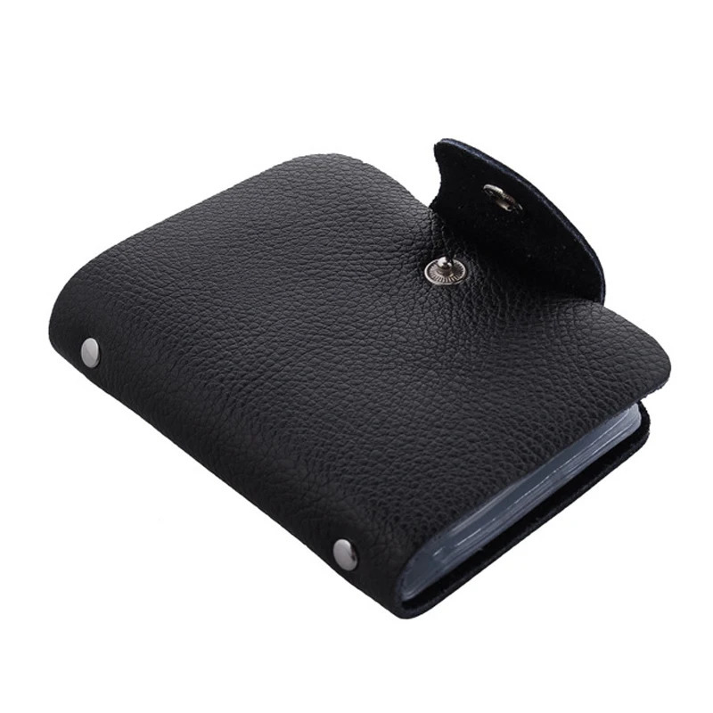 Arrival Genuine Leather Business Card Case Womens ID Bag Female Credit Card Holder 26 Bank Cards Slots For Men 250624
