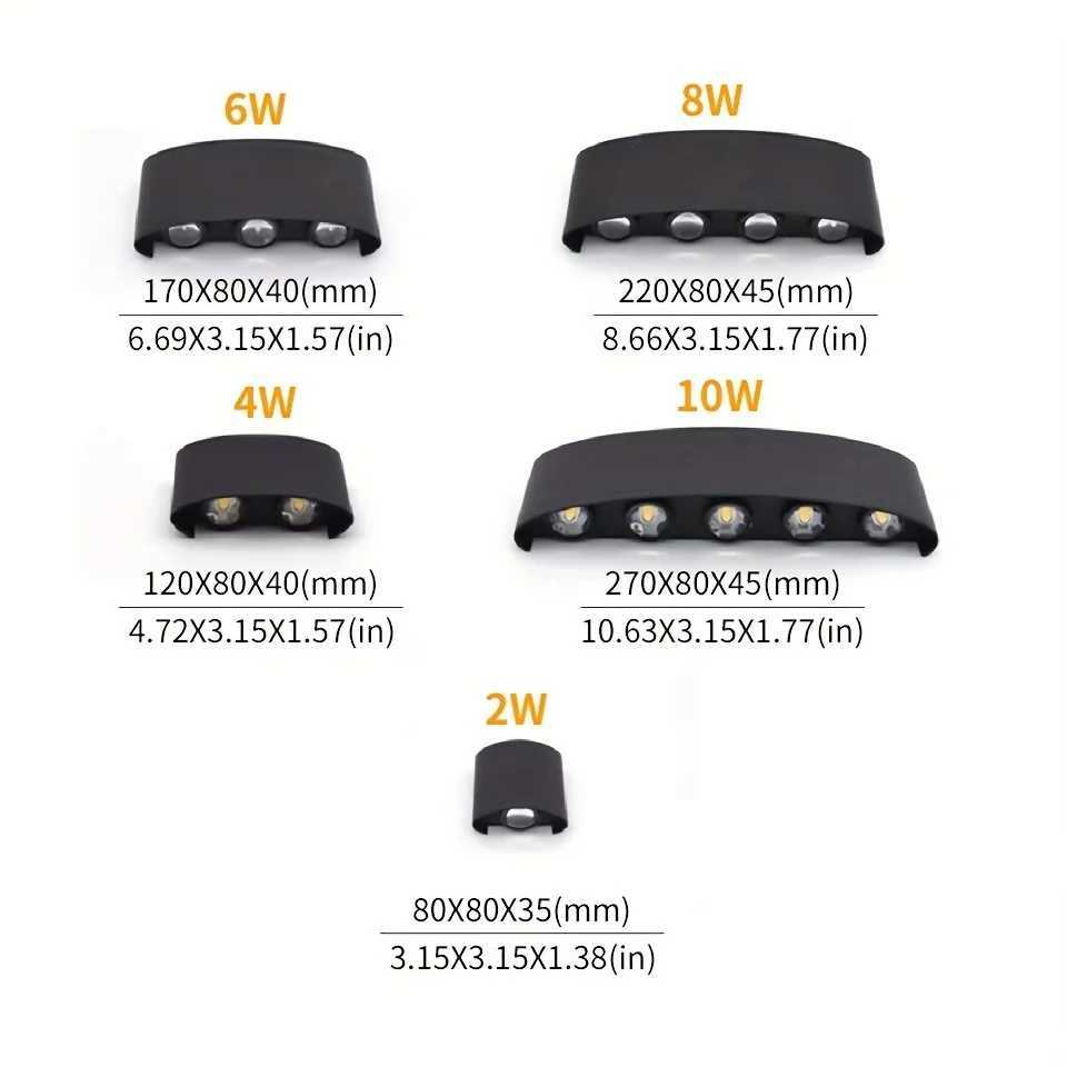 2W 4W 6W 8W 10W LED Wall Light High Brightness Waterproof AC85-265V Indoor And Outdoor Corridor Garden Decorative Wall LightXJ250624