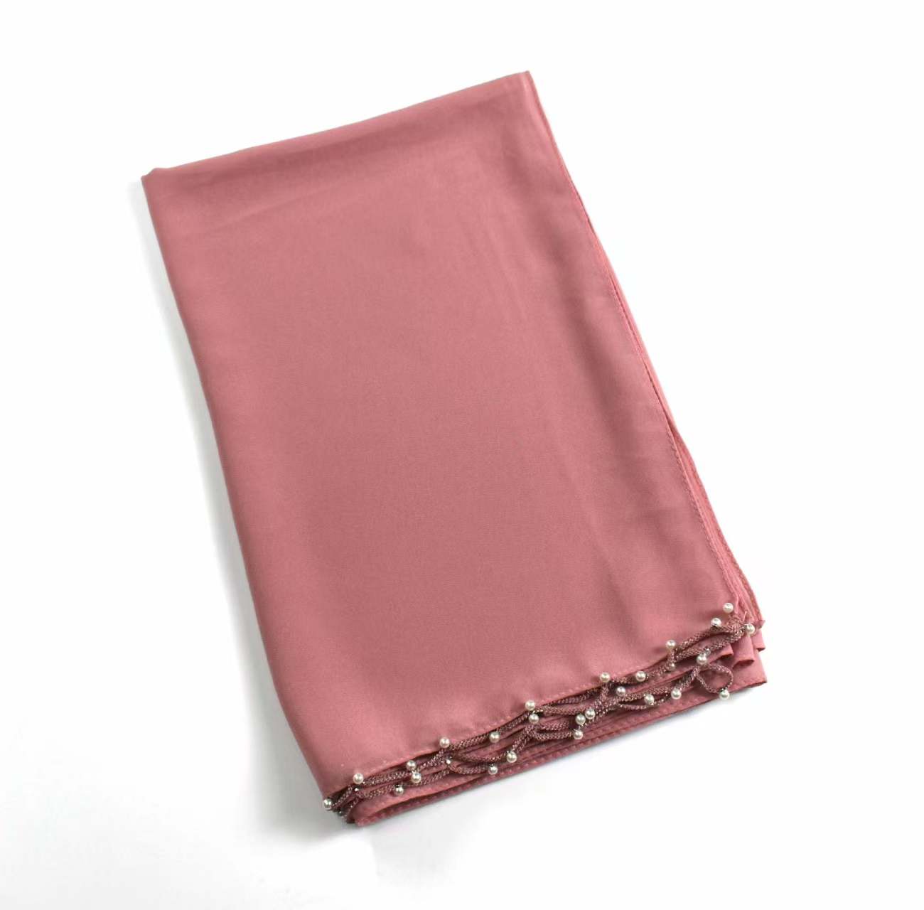 T1066 New Chiffon Wave Edge Beaded Long Scarf Middle East Turban Malay Scarf