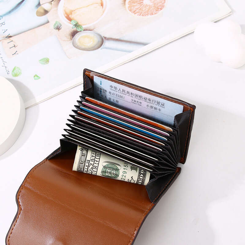 for Women High-End New Multi-Card Slot Compact Wallet ID Storage Coin Purse Women's Large Capacity Card Holder