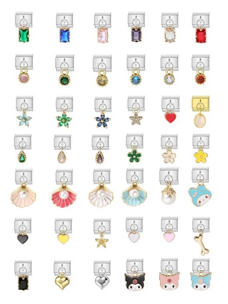 New Italian Charm Bracelet Pendant Series Shell Pearl Personal Assembly Chain y2k cute Link X250625