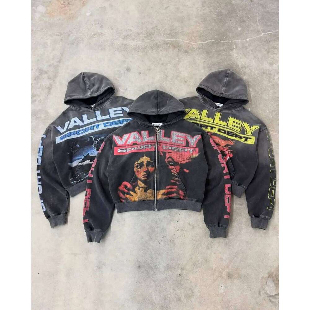 American casual retro trend ins cartoon hoodie men's y2k Haruku punk grunge art streetwear loose hip-hop daily couple pullover