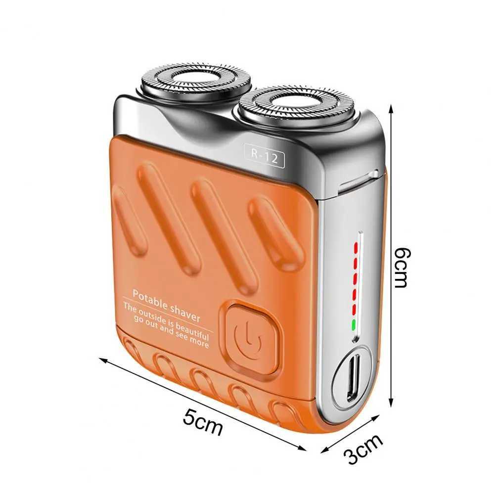 Men Electric Shaver IPX7 Waterproof Type-C Rechargeable Mini Rotary Razor Portable Hair Beard Trimmer Remover Tool W250625