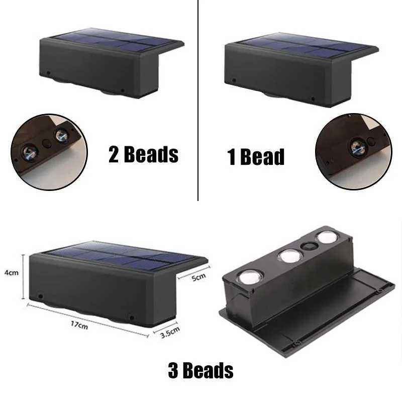 1/2/6 Pcs Outdoor Solar Wall Light Waterproof Fence Lamp Ultra Strong Spotlight Illumination for Garden Fence or Exterior WallXJ250624