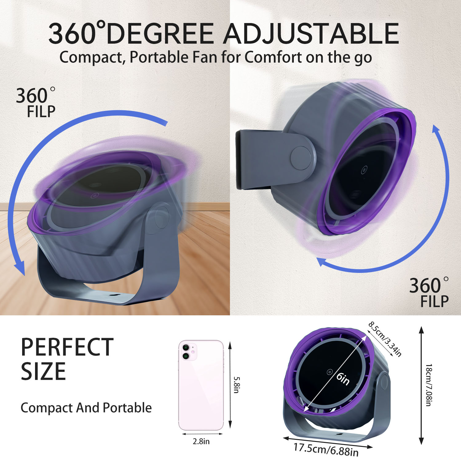 Portable handheld outdoor office desktop circulation fan m12