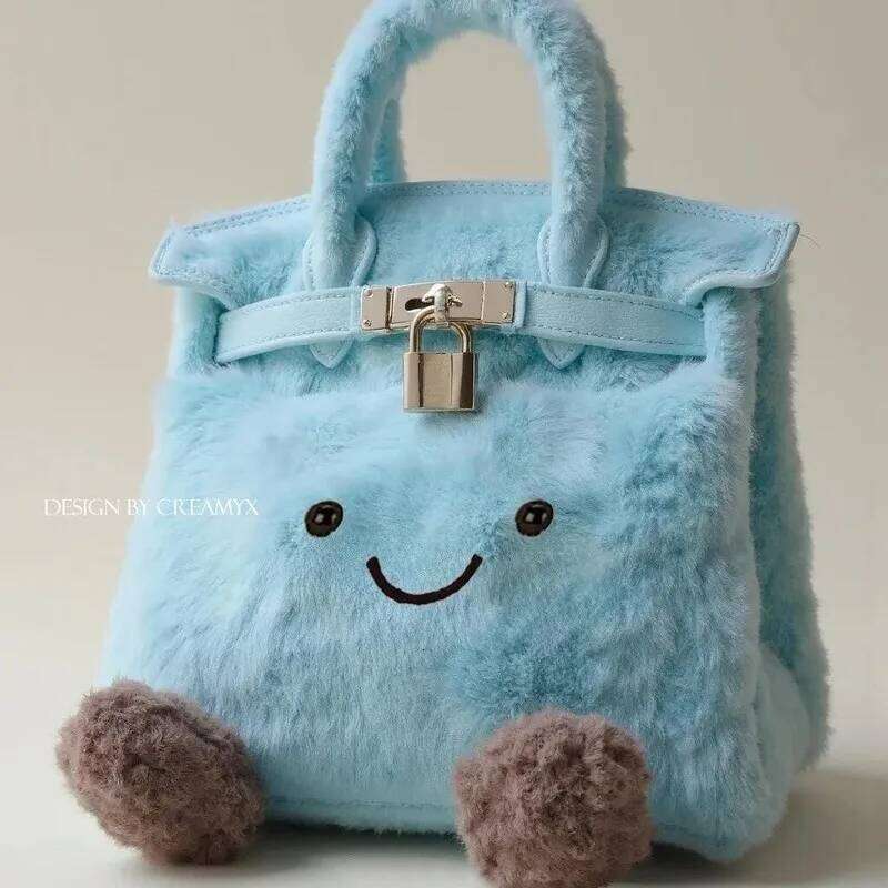 In Stock Autumn/Winter Cute Japanese And Korean Girl Soft Sky Blue Small Fresh Handheld Single Shoulder Bag Backpack Gifts