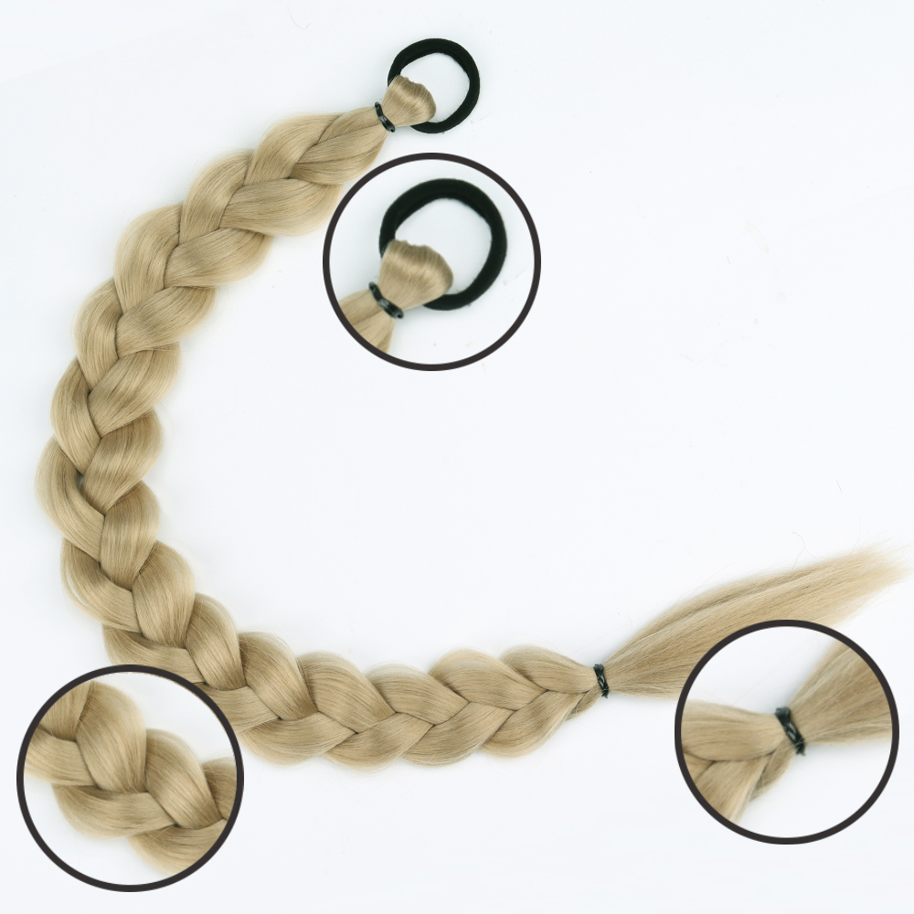Synthetic Long Straight Braid Ponytail Hair Extensions 24 Inch High Temperature Resistant Ponytail Suitable for Women