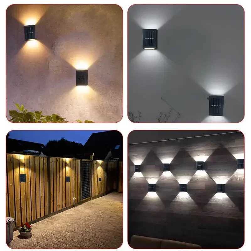LED Solar Light Outdoor Up and Down Wall Washer Light Waterproof Solar Lamp for Garden Street Landscape Balcony Yard Porch Decor XJ250624