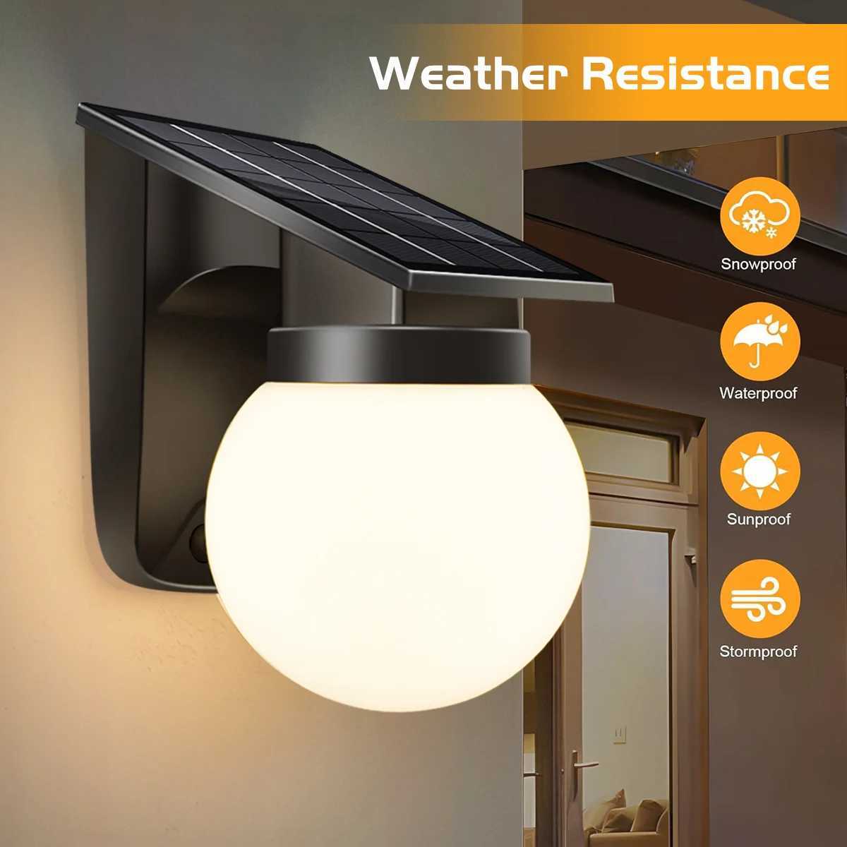 Outdoor Solar Light Adjustable Brightness And Color IP65 Waterproof Solar Wall Lamp Solar Powered Garden Lights for Yard Fence XJ250624