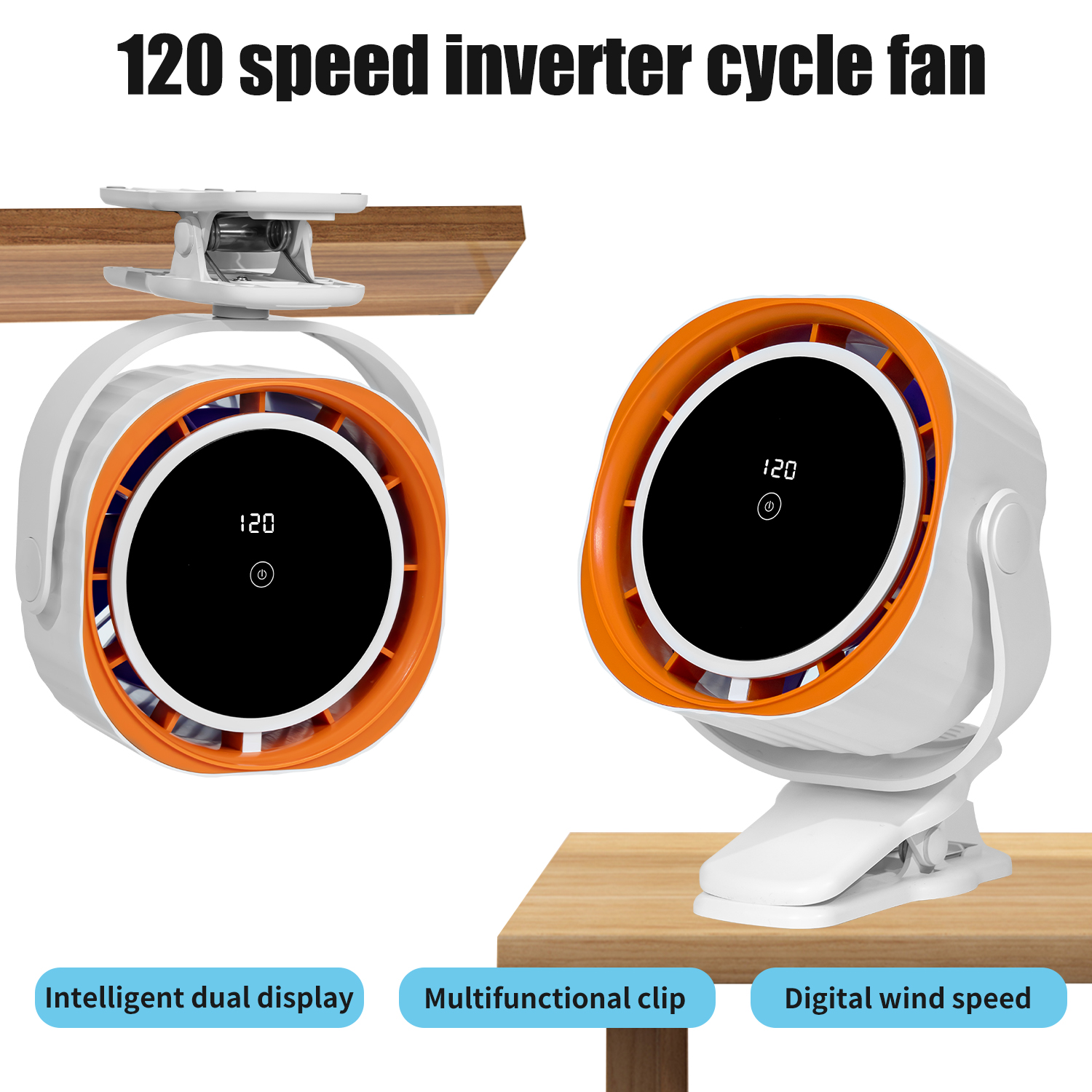 Portable handheld home mini outdoor m12b clip cycle fan long lasting cycle wind
