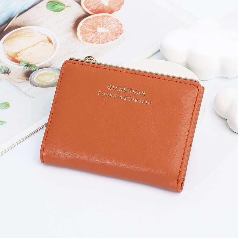 New Women's Short High-end Sense Solid Color Simple Zipper Coin Purse Wallet Money Clip Small Card Holder