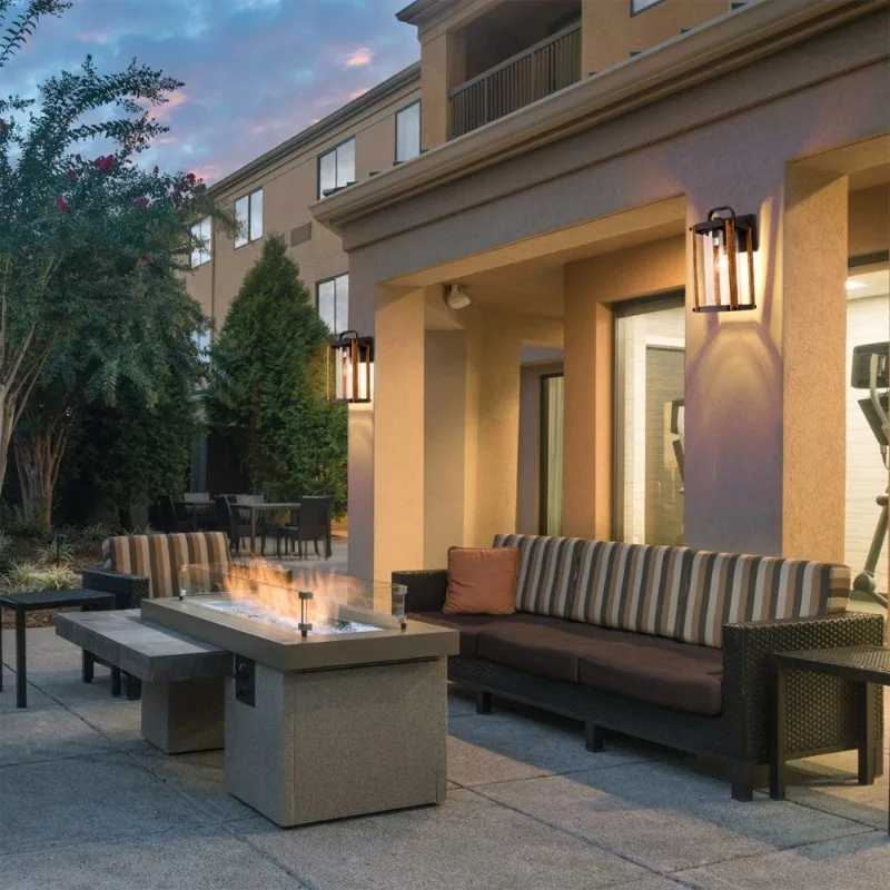 Outdoor Wood Grain Porch Lights Indoor Wall Light Wall Lamp for Front Door Yard Patio Garden XJ250624