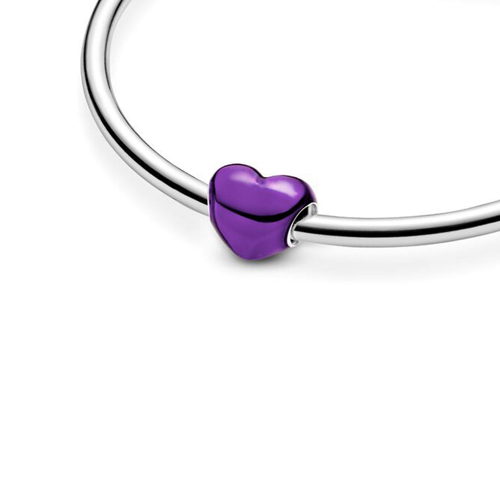 FewDook Fine Multi-Color Metallic Sky Blue Green Heart Charm & Bracelet Set Fit Pan Bangle DIY Women High Quality Jewelry Gift 2025 Fashion New