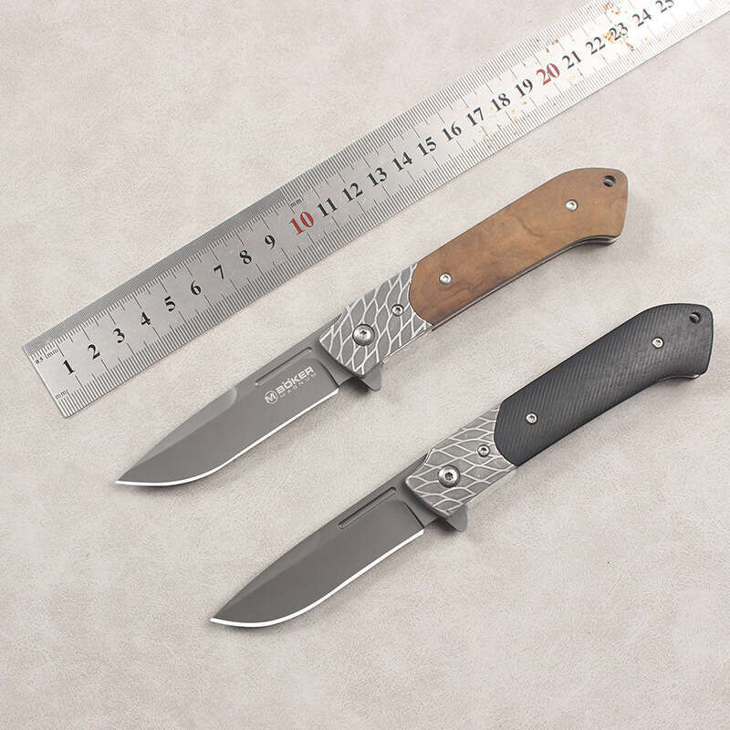 Camping Self-Defense Folding High Hardness Multi-Function Portable Wooden Handle Small Outdoor Survival Fruit Knife