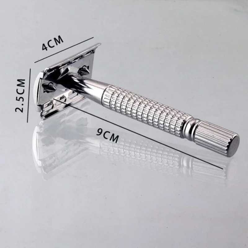 Classic Razor Handle Razor Holder Mens Shaving Face Razor Blades Shaving Machine Safety Stainless Steel For Men Barber Straight W250625