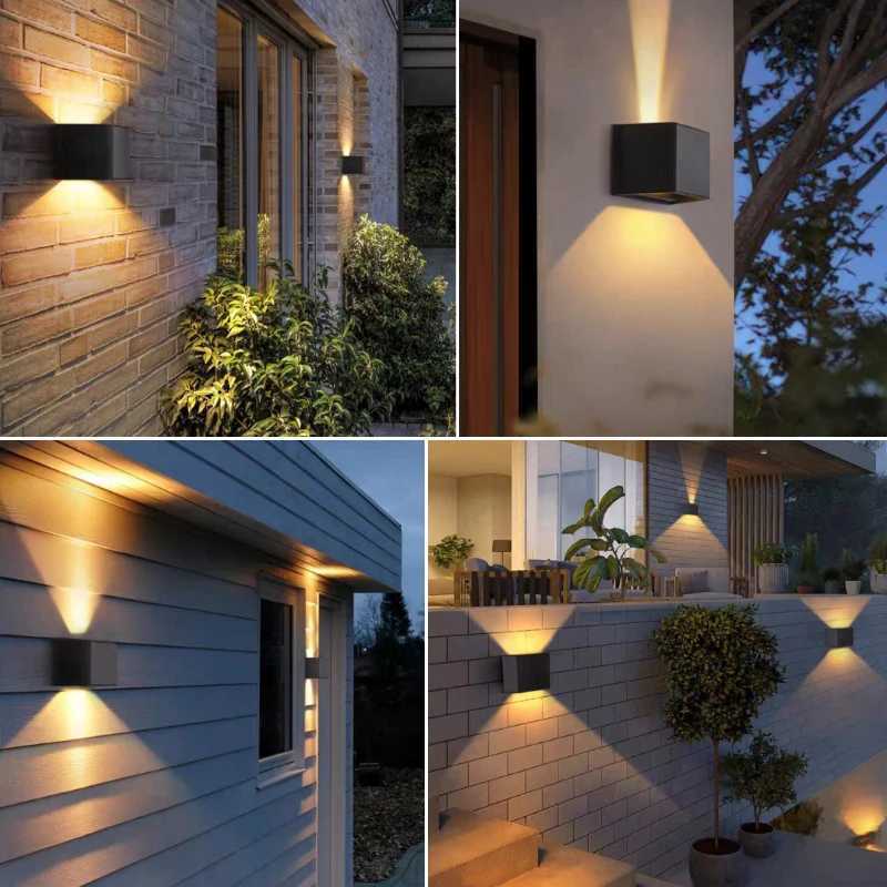 Outdoor Solar Wall Lamp Garden LED Wall Light Waterproof Up and Down Home Corridor Lamp Courtyard Fence Wall Decoration LightingXJ250624